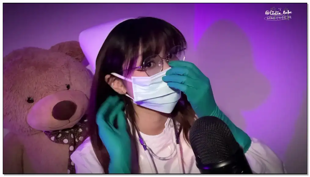 Linlin_Babe ASMR 丝袜抚摸 舔耳 手套触发音等插图